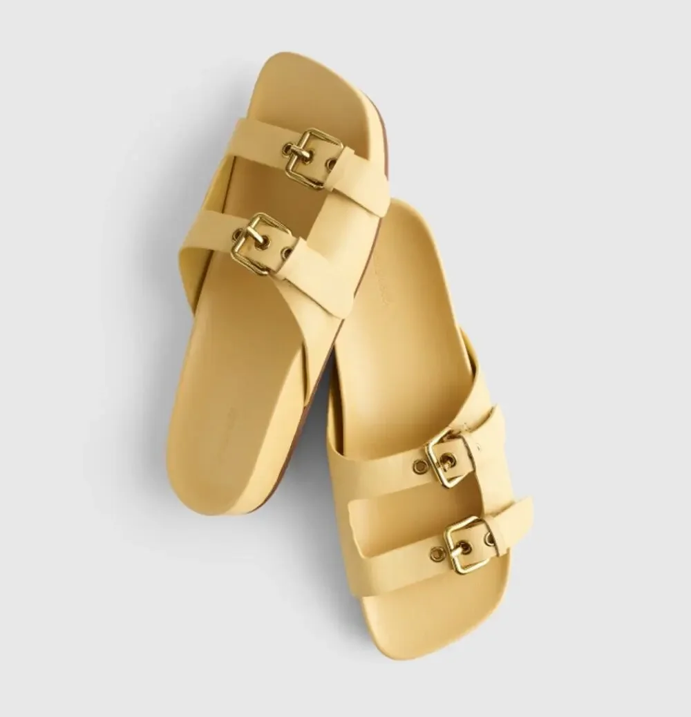 NEW Madewell The Cambrea Double-Strap Sandal in Yellow Clay Size 7
